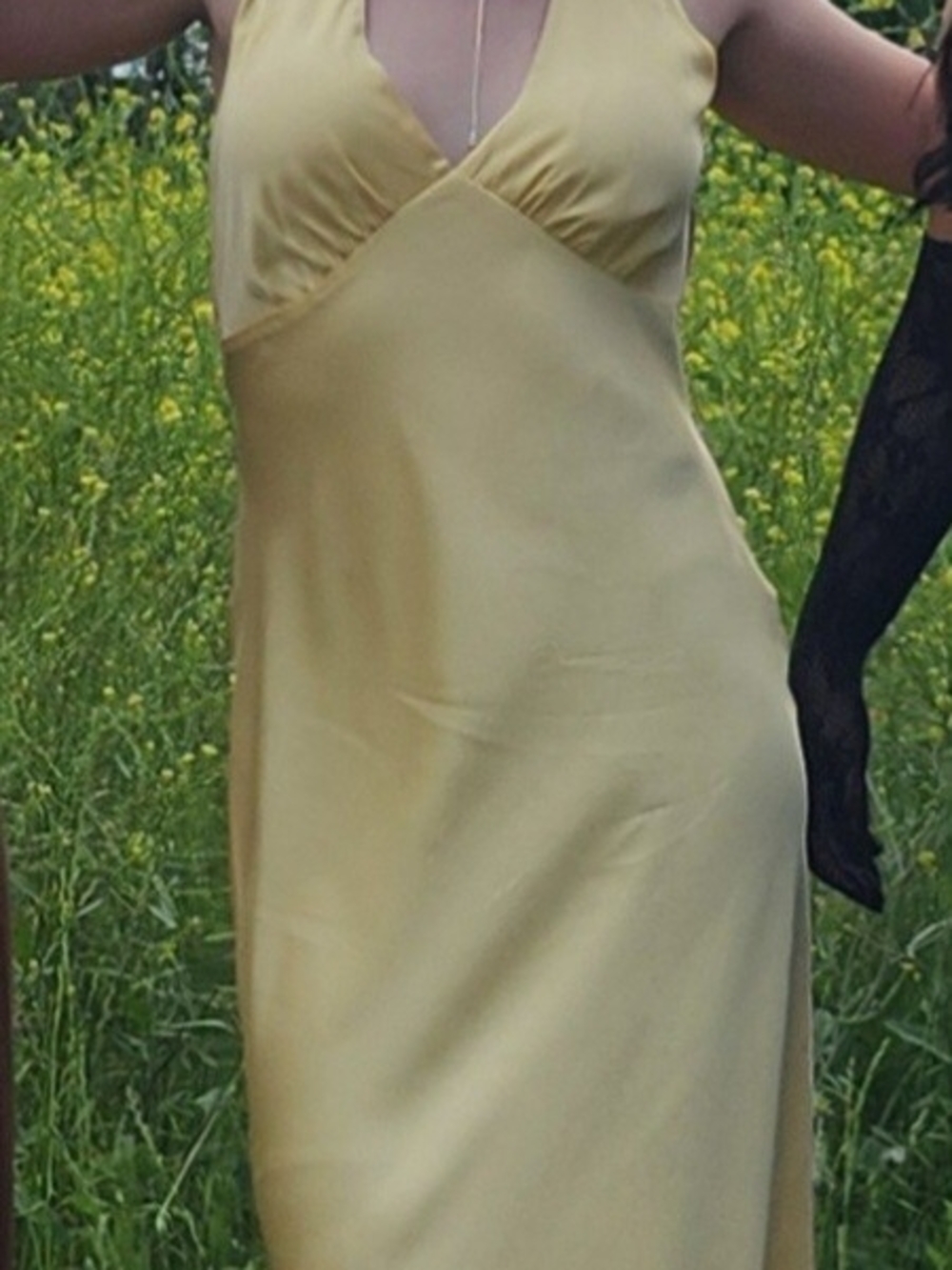 Abercrombie & Fitch Pale Yellow Satin Maxi Slip Dress - Picture 8 of 10